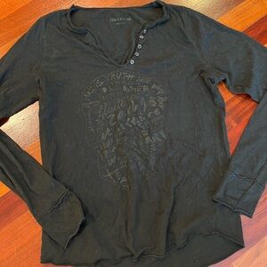 Zadig & Voltaire Charcoal Graphic Long Sleeve Tee